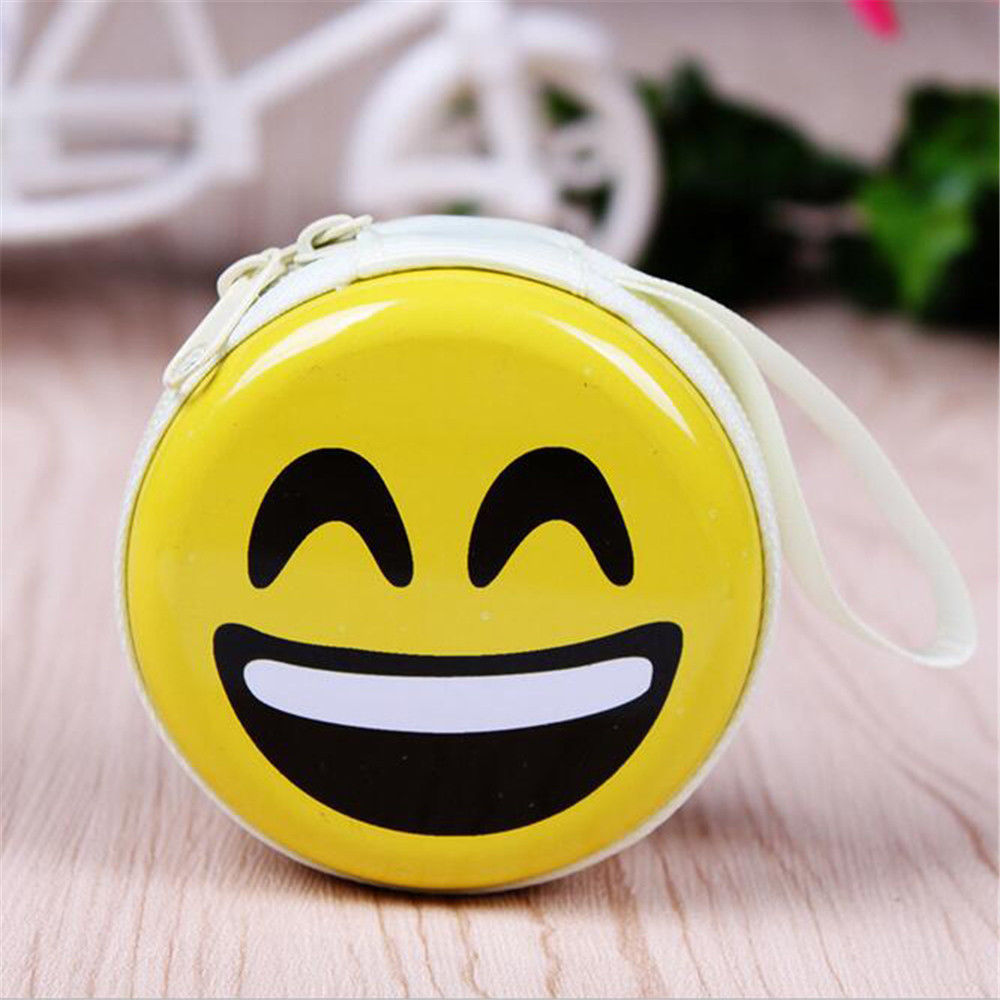 Bag Emoticon Coin Headphone Case Cable Storage
