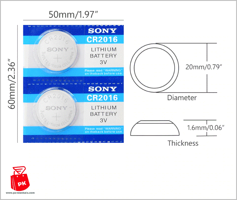 Sony CR2016 3V Li ion Button Cell Battery%20(3) ParsianKala.IR