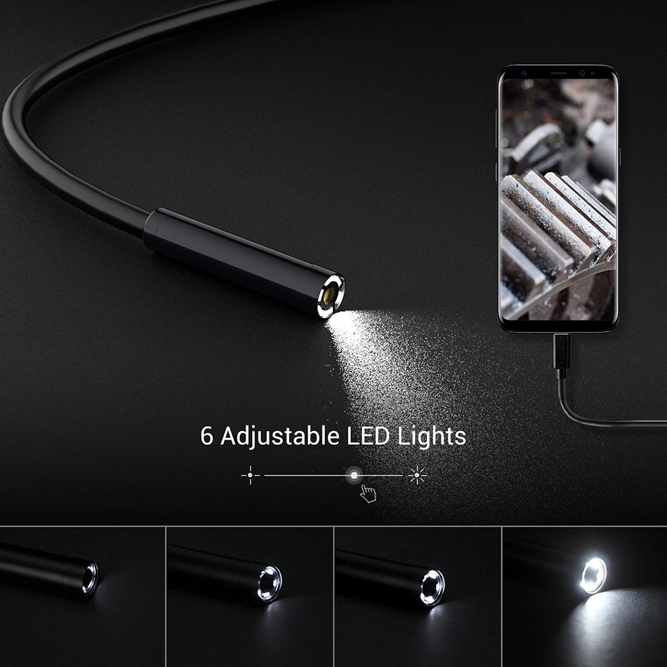 3In1 USB Endoscope Waterproof Inspection Camera Repairing Adjustable HD Viewing Borescope Surveying Pipe