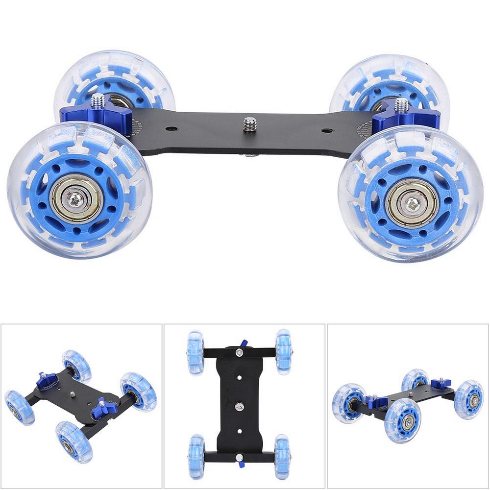 mobile rolling sliding dolly stabilizer skater slider 11 inch articulating magic arm camera rail stand photography car%20(5) ParsianKala.com