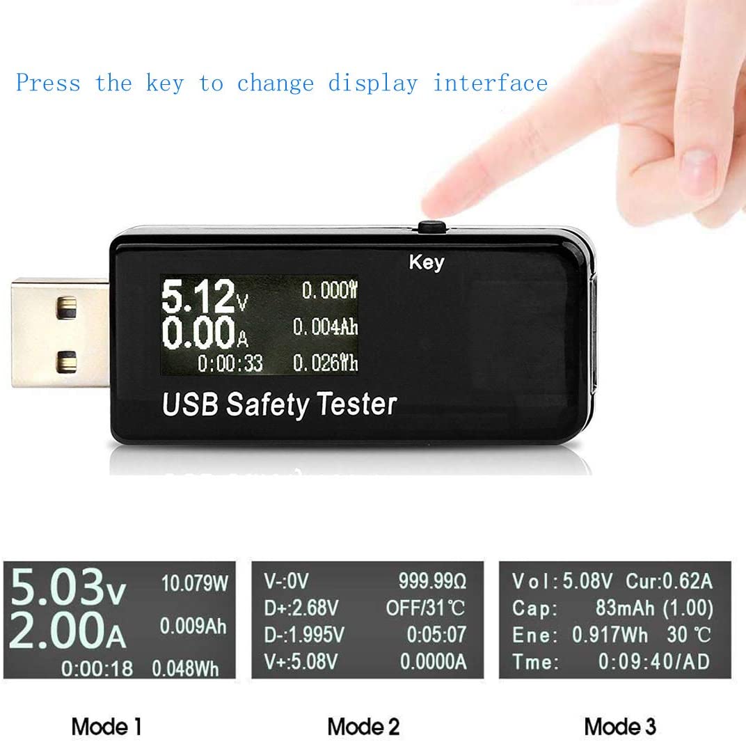 USB Safety Tester USB Digital Power Meter Multimeter Current Voltage Monitor%20(7)