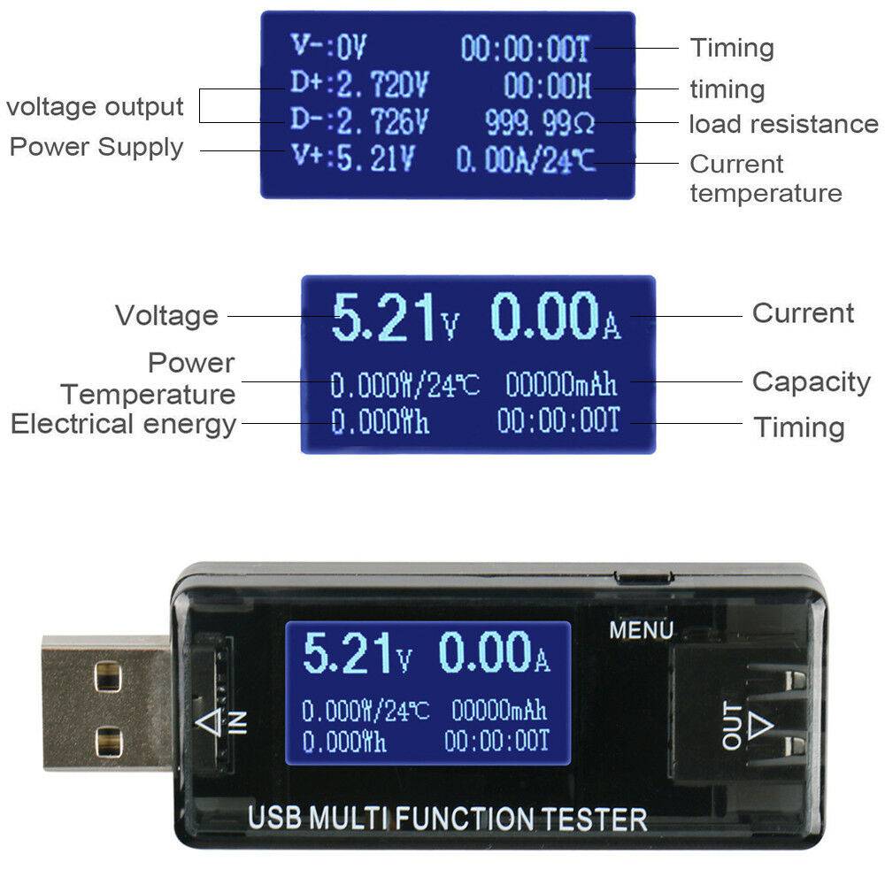 kws mx16 digital display portable battery tester detector mobile power voltage current meter usb charger protector