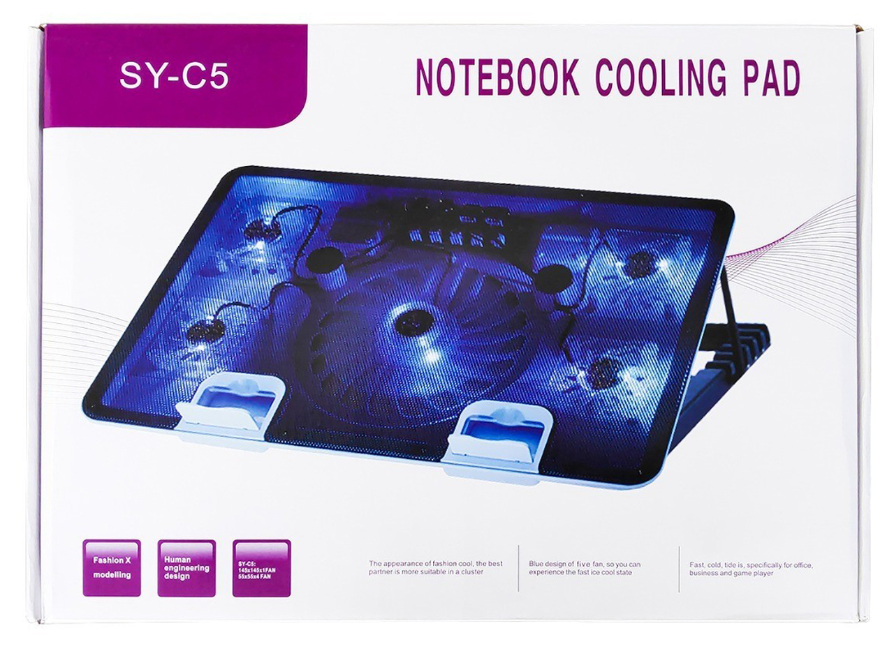 SY C5 5 Fans LED USB Cooling Adjustable Pad For Laptop Notebook 7 17inch%20(2)