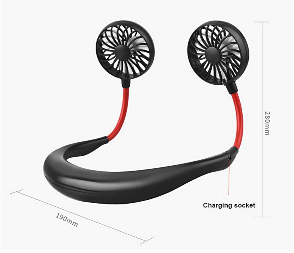 USB Fan Portable 1PC LED Light USB Rechargeable Neckband Lazy Neck Hanging Style Dual Cooling Fan Mini Hand Free Fan%20(5)