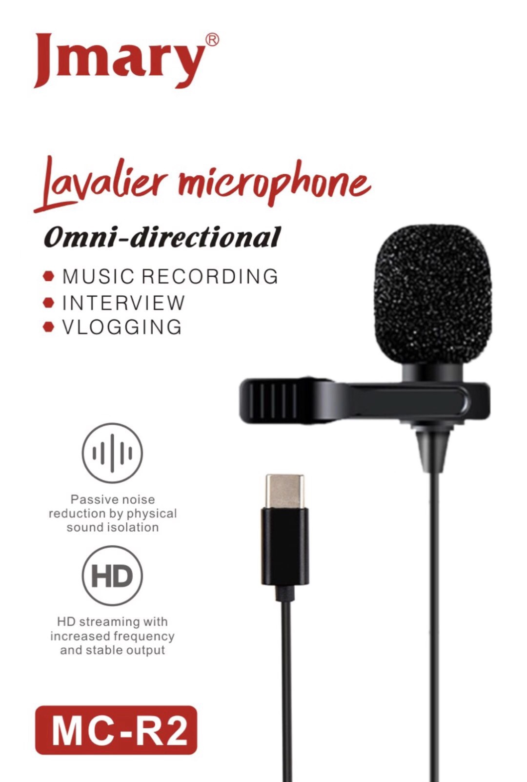 Jmary Lavier Microphone MC R2 Plug and%20play Port Type C%20(38)