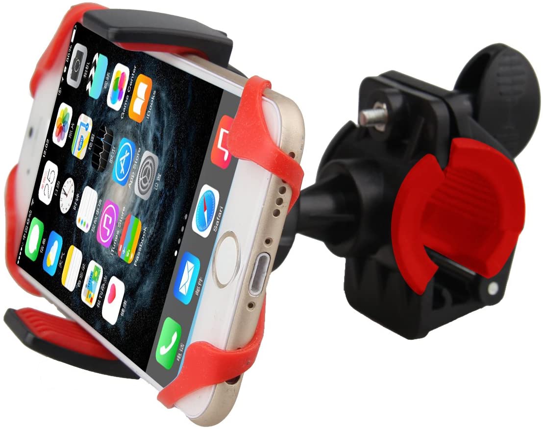universal bicycle motorcycle phone holder w secure grip 360 adjustable ball head%20(7)