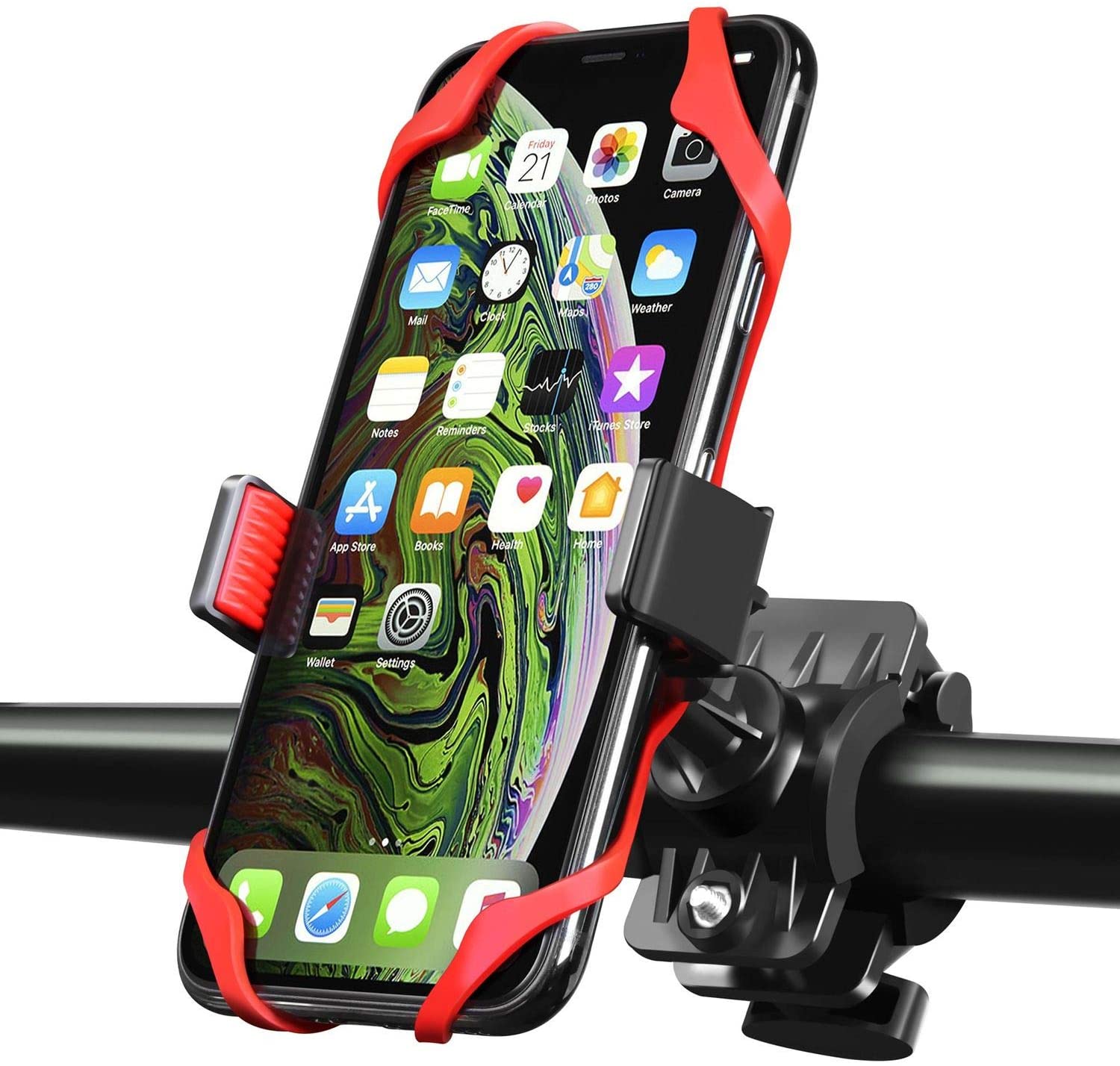 universal bicycle motorcycle phone holder w secure grip 360 adjustable ball head%20(8)