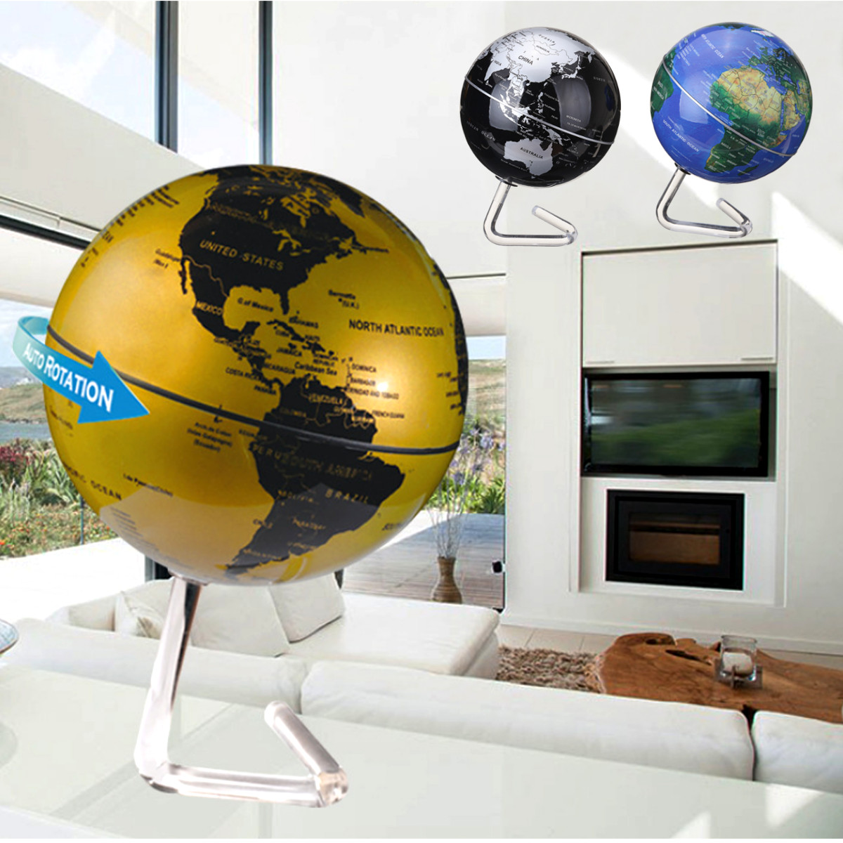 Diameter Electric Rotating Globe Automatic 360 Degree Rotation Desktop World Map%20(6)