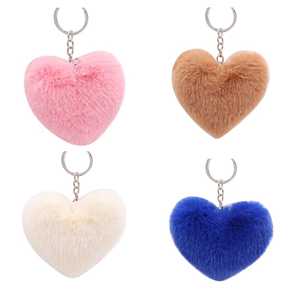 Fur pompom Keychain Soft Lovely Heart%20(19)