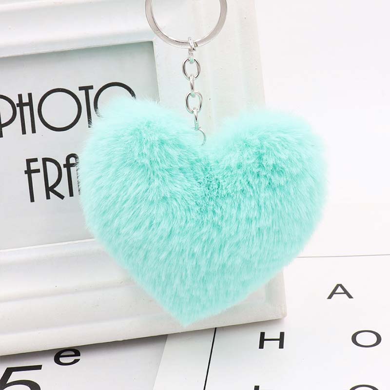 Fur pompom Keychain Soft Lovely Heart%20(25)
