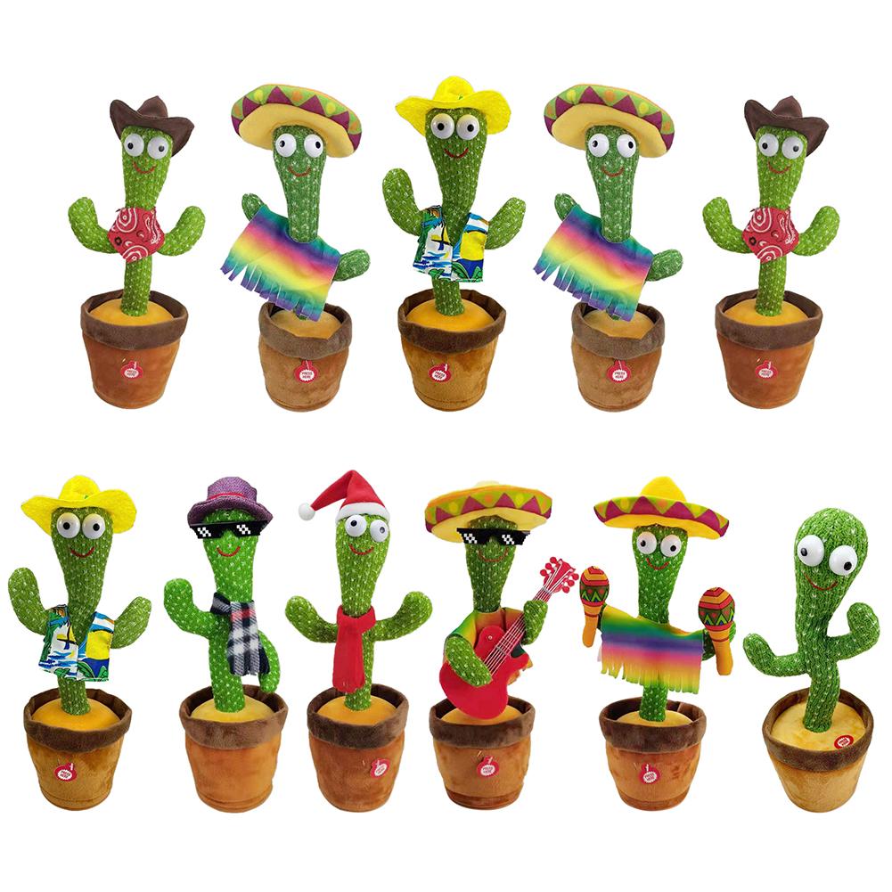 New Electronic Dancing Cactus Singing Talking Dancing Decor for Kid Funny Knitted Fabric Plush Toys%20(13)