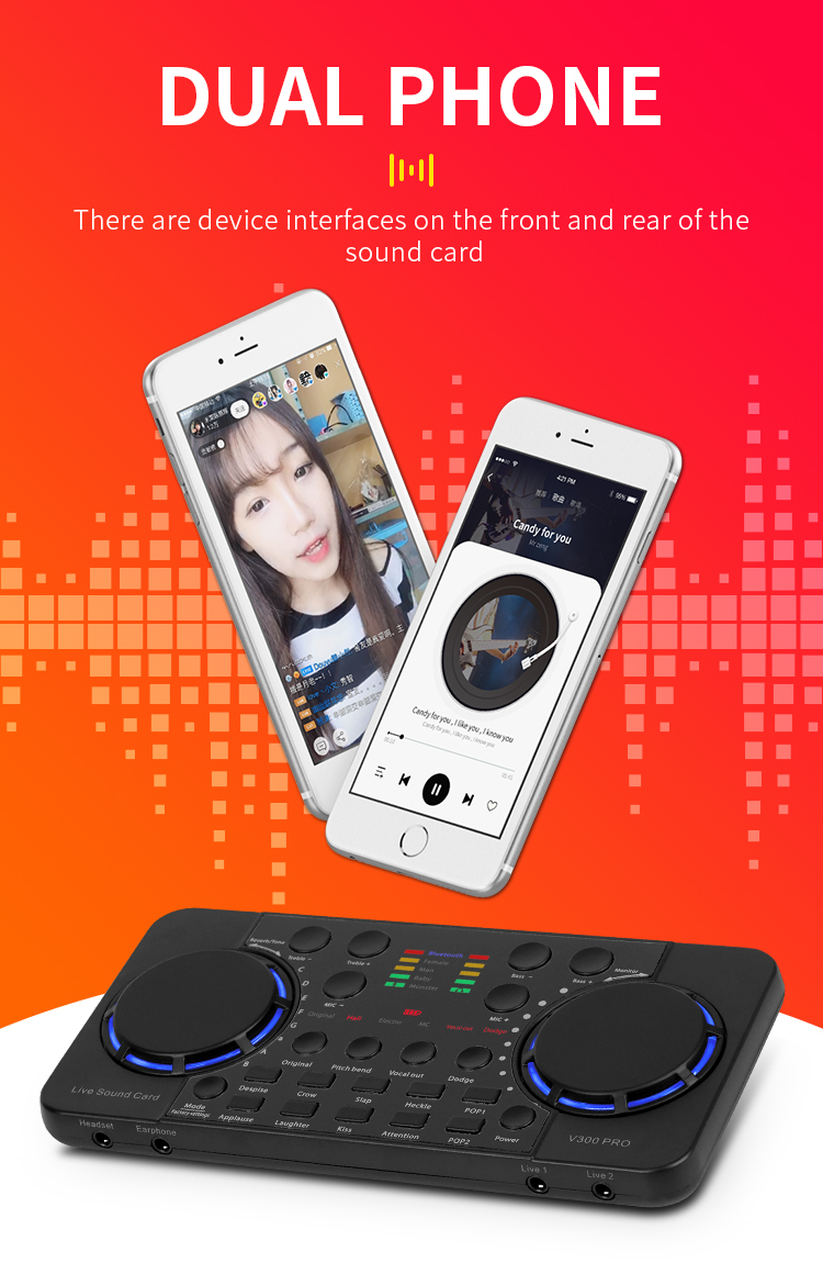 v300 pro 10 sound effects bluetooth intelligent noise reduction live sound card audio mixers webcast headset mic voice control for phone computer%20(3)