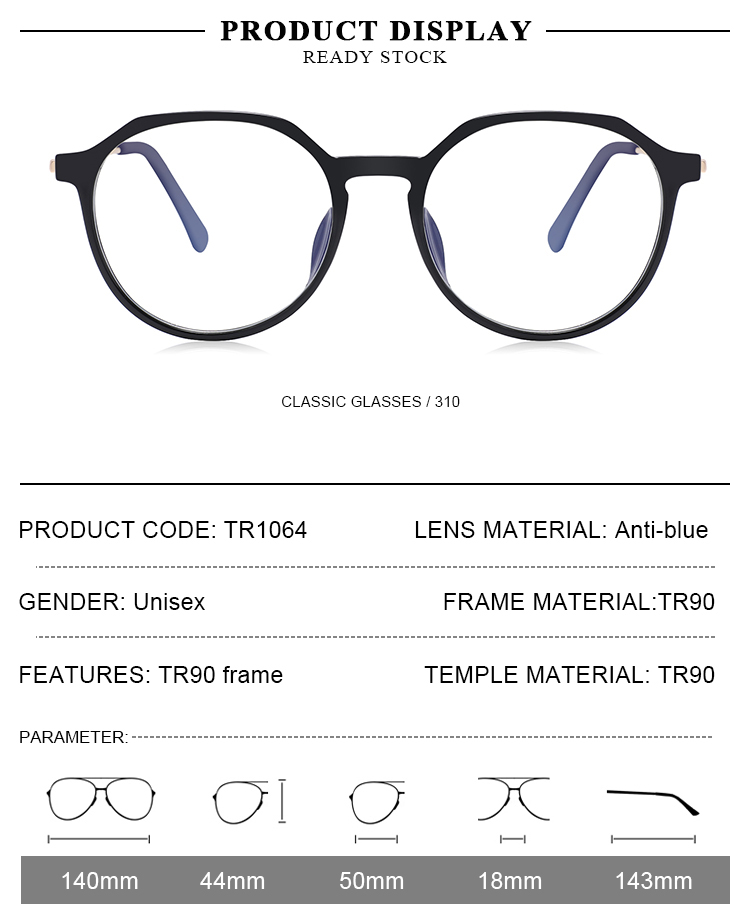 TR1064 TR90 frame PC blue light blocking glasses Anti Blue Light Glasses%20(7)
