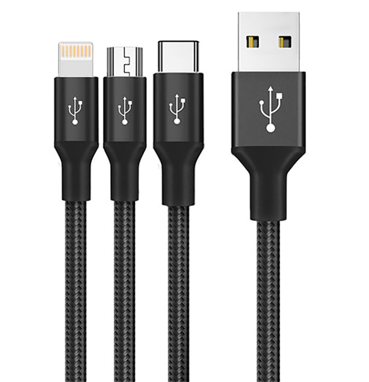 3 in 1 charging cable with Splitter Charging Adapter lightning Micro Type C (4)