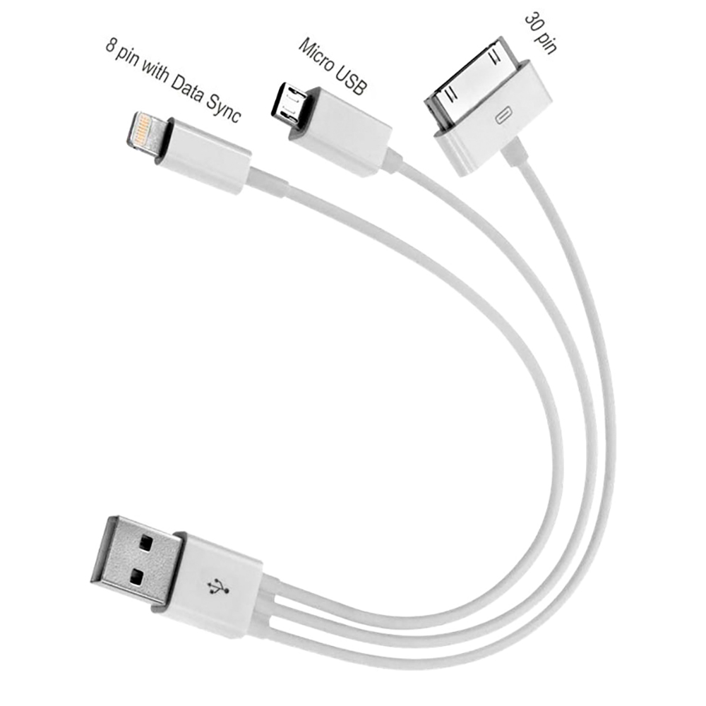 Three One USB To microUSB And Lightning Cable