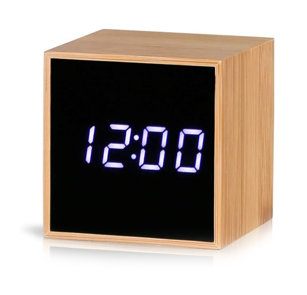 Wooden Clock Student Bedside Simple Digital Electronic Clock Mirror LED Display%20(3)