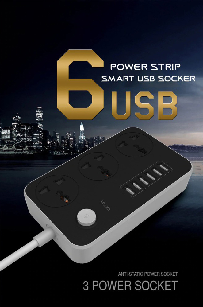 Protection charger power socket extension 3 ac sockets 6 usb ports%20(10)