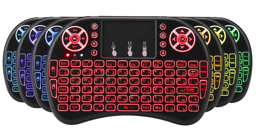 Mini Wireless Keyboard Touchpad 2 4G Colorful Backlit I8 Keyboard Touchpad%20(15)