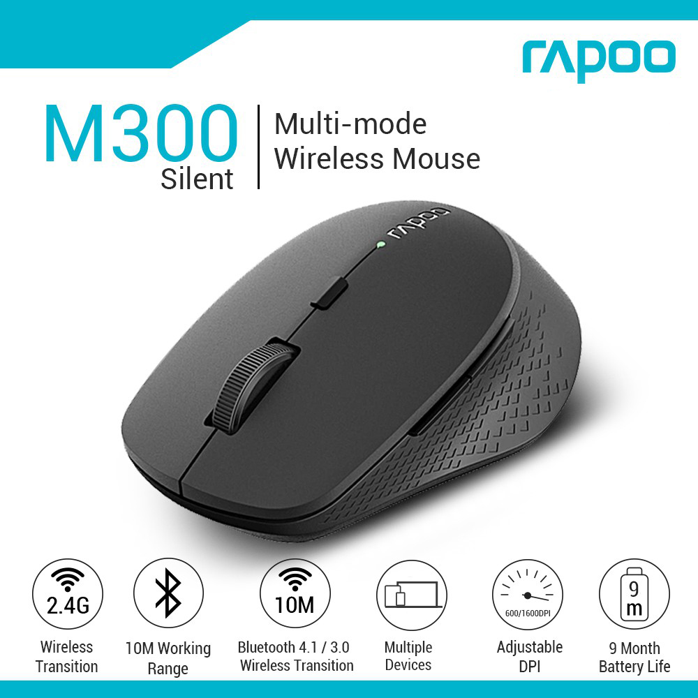 Rapoo M300 Bluetooth Multi Mode Wireless Mouse%20(5)
