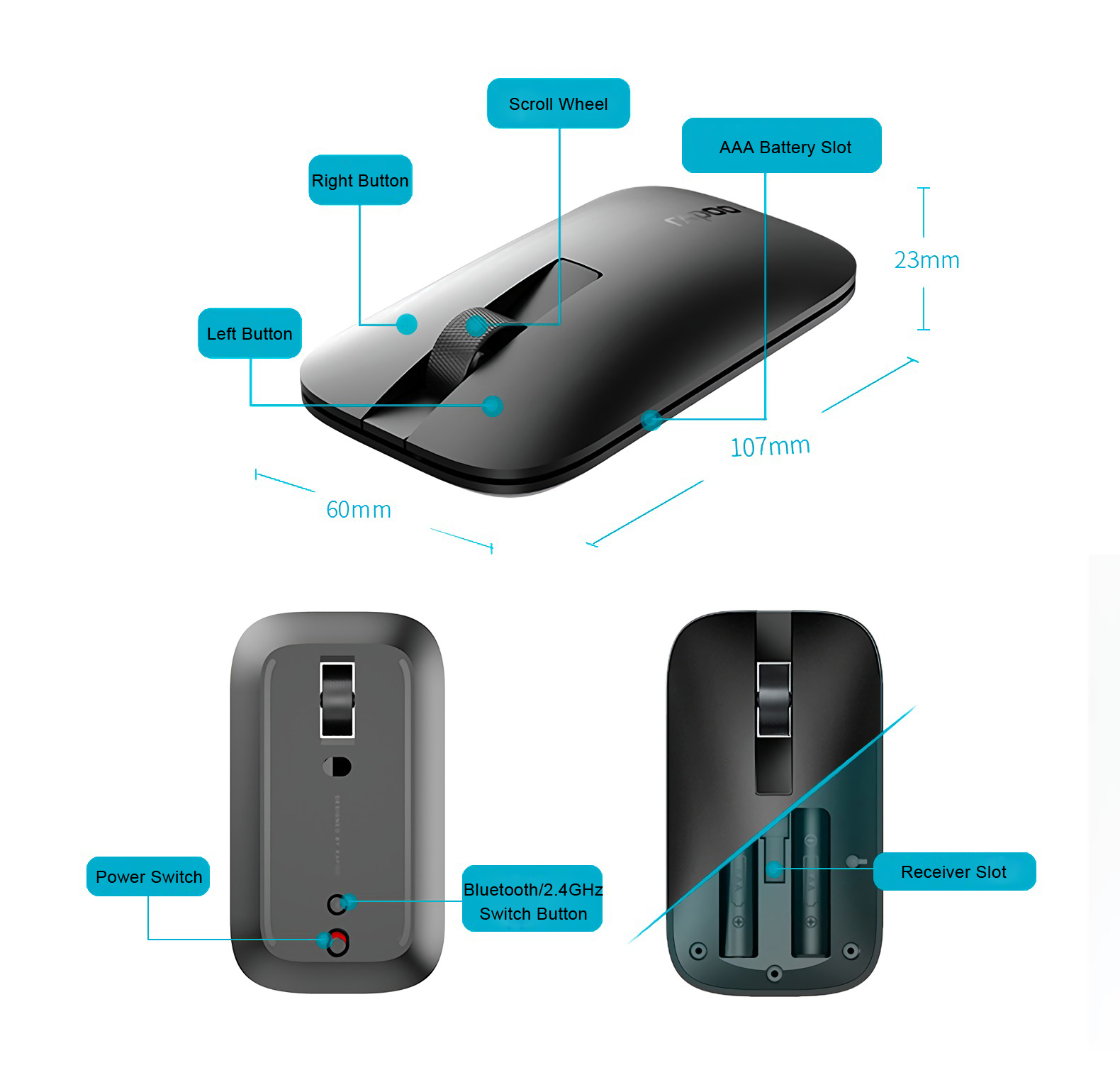 Rapoo M550 Multi mode Wireless Mouse%20(3)
