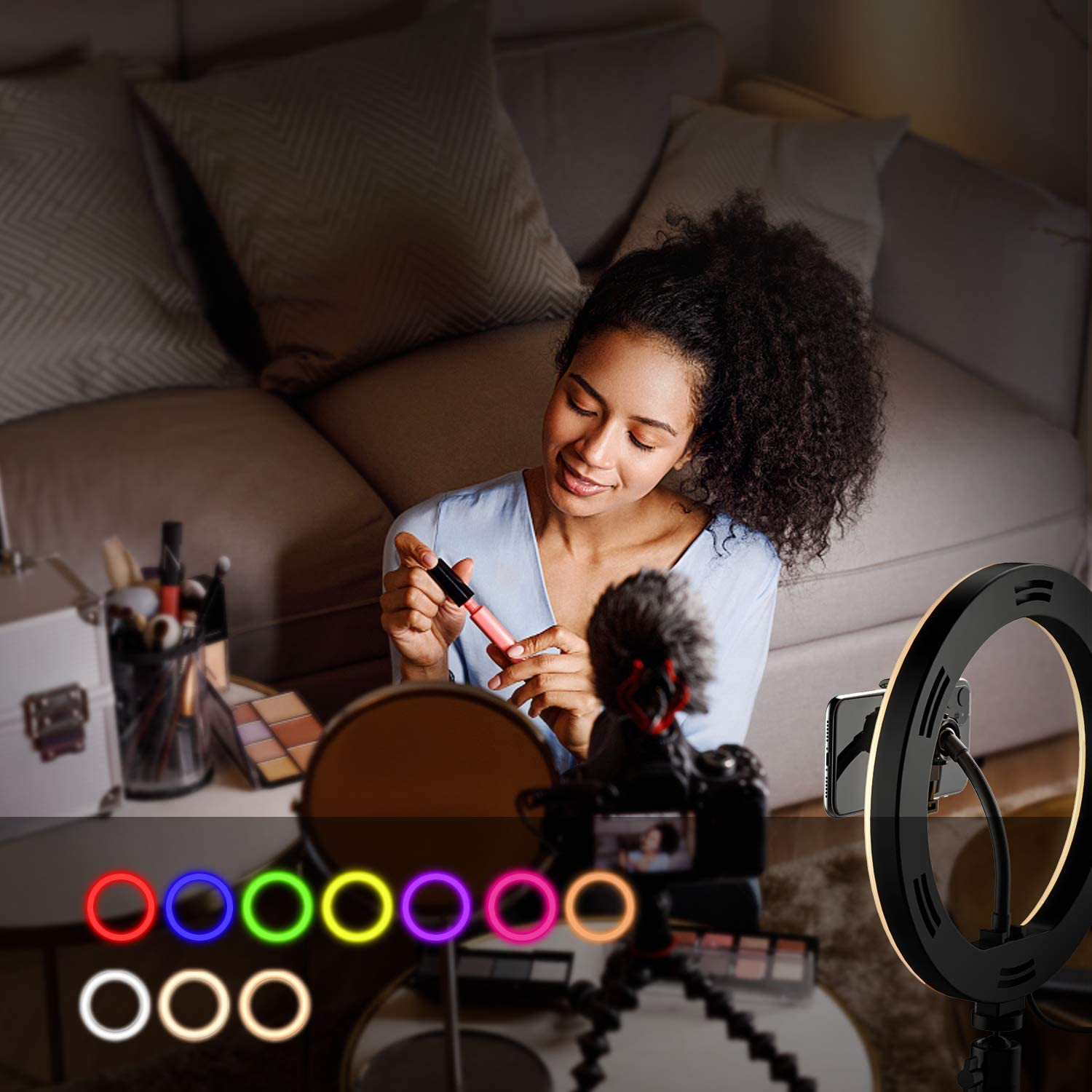 LED Photography Ring Fill Light RGB WH34 34CM%20(10)