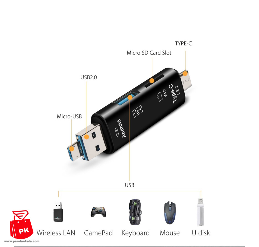 %20PK 301 USB MICRO USB Type C OTG READER Adapter%20(6)%20 parsiankala