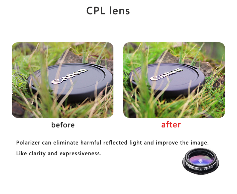 LIGINN 7 in 1 Phone Camera Lens Kit Fish Eye Wide Angle macro Lens CPL Kaleidoscope XH 700%20(7)