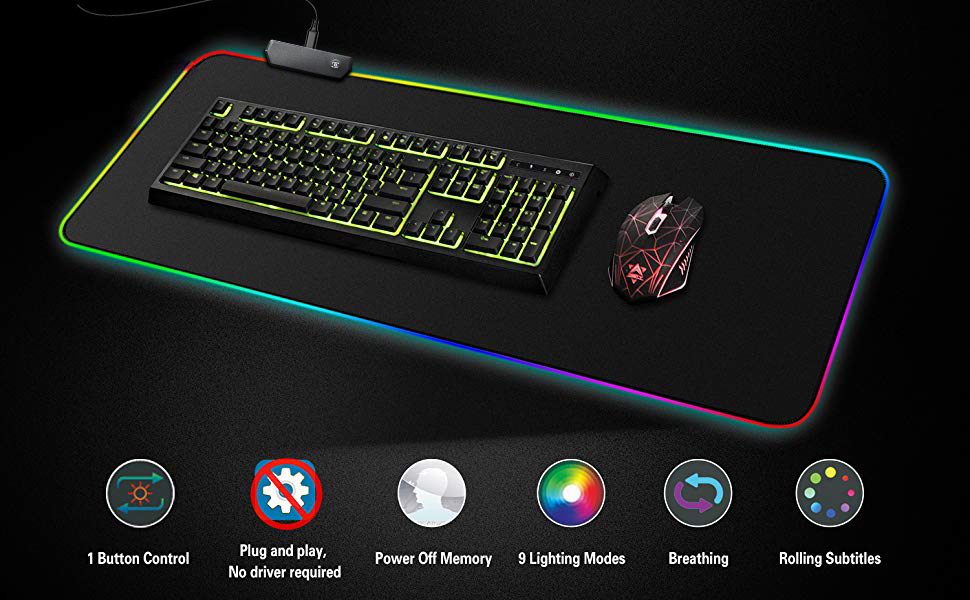 Large Gaming RGB Mouse Pad 14 Colors LED rgb Lighting 1 8M USB Cable Keyboard Mouse%20(5)