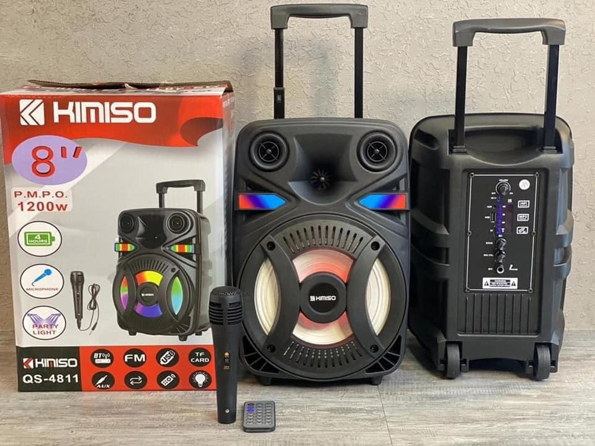 8Inch KIMISO QS4811 Outdoor Portable trolley Speaker DJ Speaker System With LED Light Blue Tooth Speaker (5)