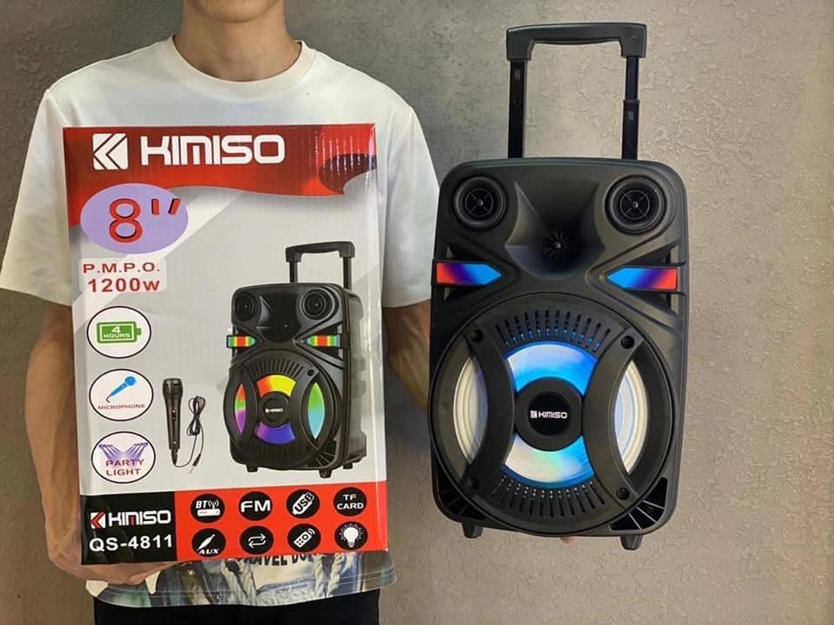 8Inch KIMISO QS4811 Outdoor Portable trolley Speaker DJ Speaker System With LED Light Blue Tooth Speaker (6)