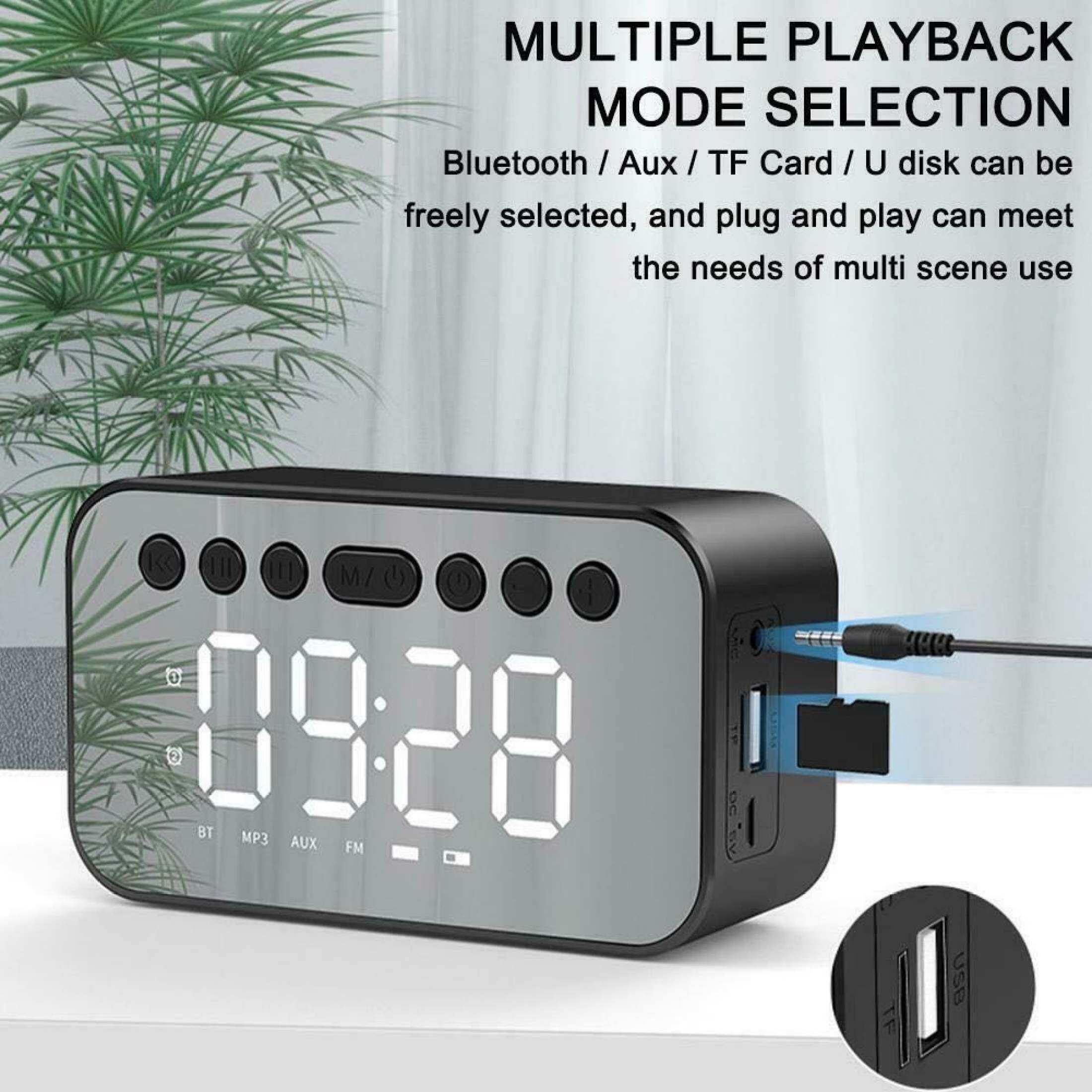 A5 Bluetooth Speaker LED Digital Alarm Clock Portable Wireless%20(5)