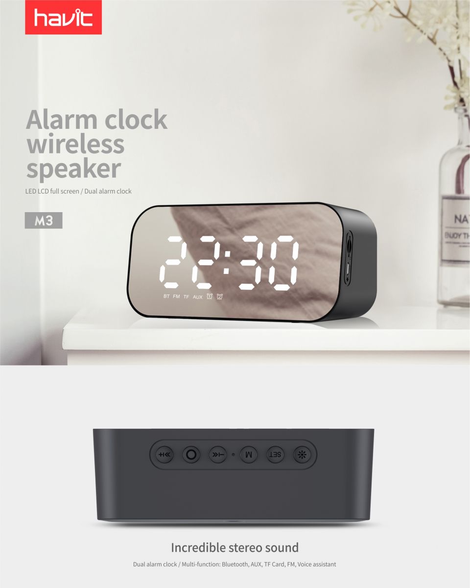 Havit M3 Havit mx701 Portable Bluetooth Speaker Alarm Clock%20(13)