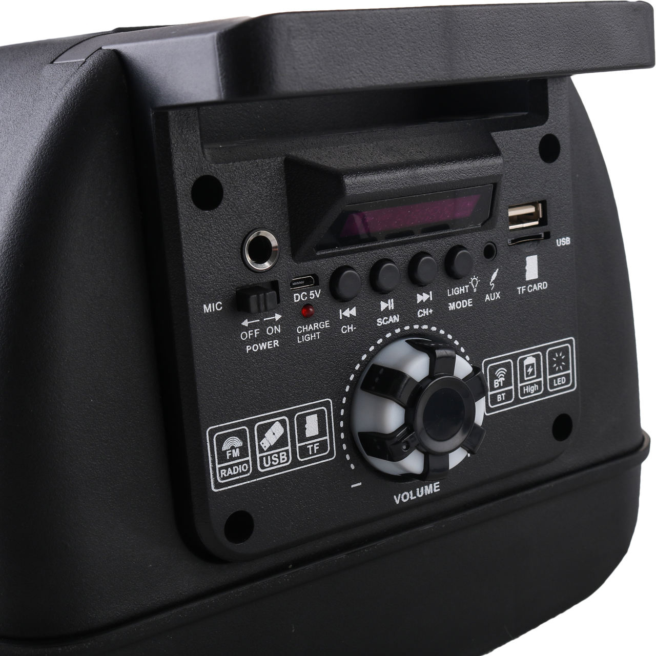 KIMISO QS 4000 Inch Outdoor Portable trolley Speaker DJ Speaker System Subwoofer Sound Box With LED Light Blue Tooth Speaker (1)