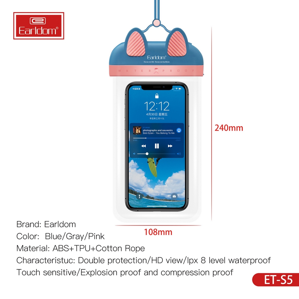waterproof case cover touchscreen mobile bag Earldom ET S5%20(6) ParsianKala.com