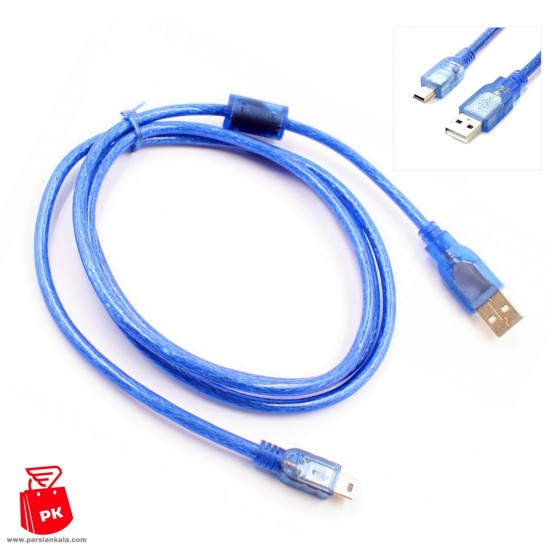 150 cm Mini usb cable blue ParsianKala.com 550x550 1
