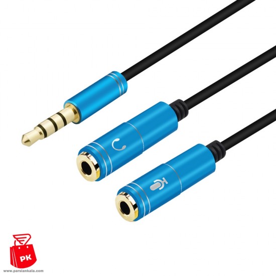 3 5 mm jack headphone mic audio y splitter cable 1 male to 2 female with separate headset microphone adapter 30 cm 11 ParsianKala.com 550x550 1