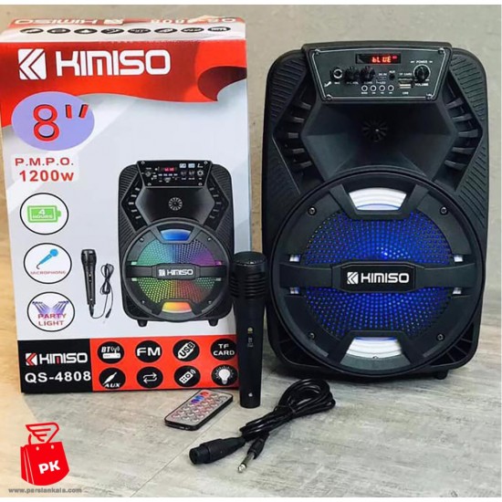 8Inch KIMISO QS4808 Outdoor Portable trolley Speaker DJ Speaker System With LED Light Blue Tooth Speaker 17 ParsianKalacom 550x550 1