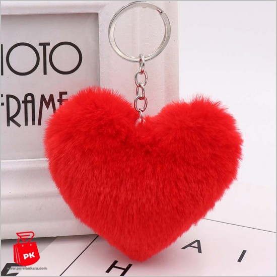 Fur pompom Keychain Soft Lovely Heart 28 ParsianKala.IR 550x550 1