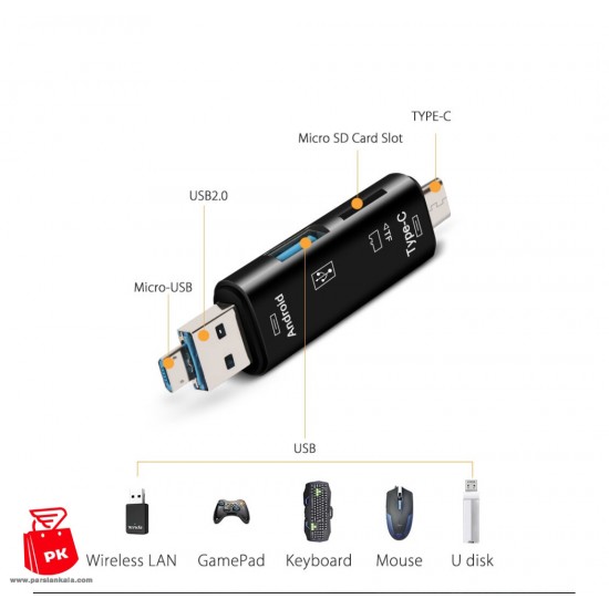 PK 301 USB MICRO USB Type C OTG READER Adapter 6 parsiankala 550x550 1