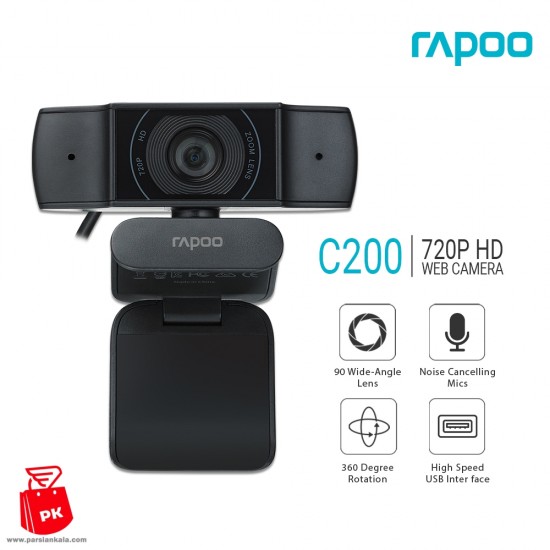 Rapoo C200 Webcam 720p 5 ParsianKala.com 550x550 1