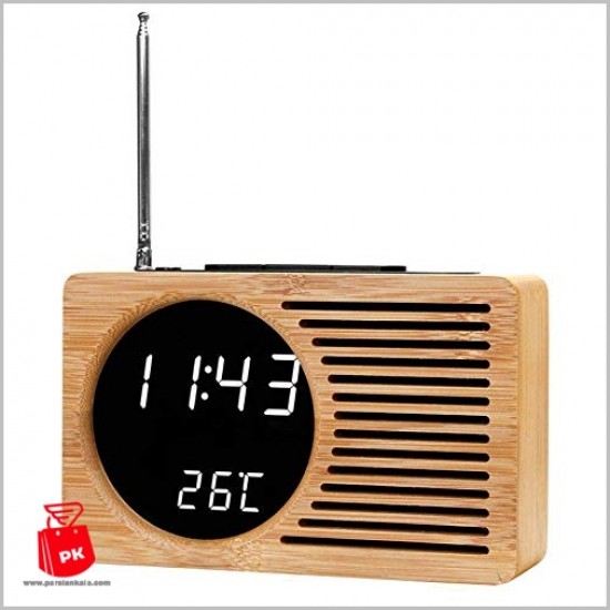 clock digital led wooden radio desk 1 پارسیان کالا 550x550 1