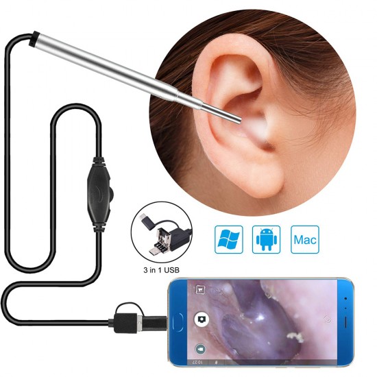 mini endoscope camera 3 9 mm waterproof usb inspection ear nose borescope ParsianKala.com 550x550 1