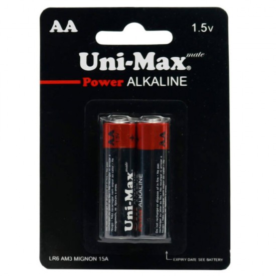 uni max power alkaline AA battery pack of 2 ParsianKala.com 550x550 1