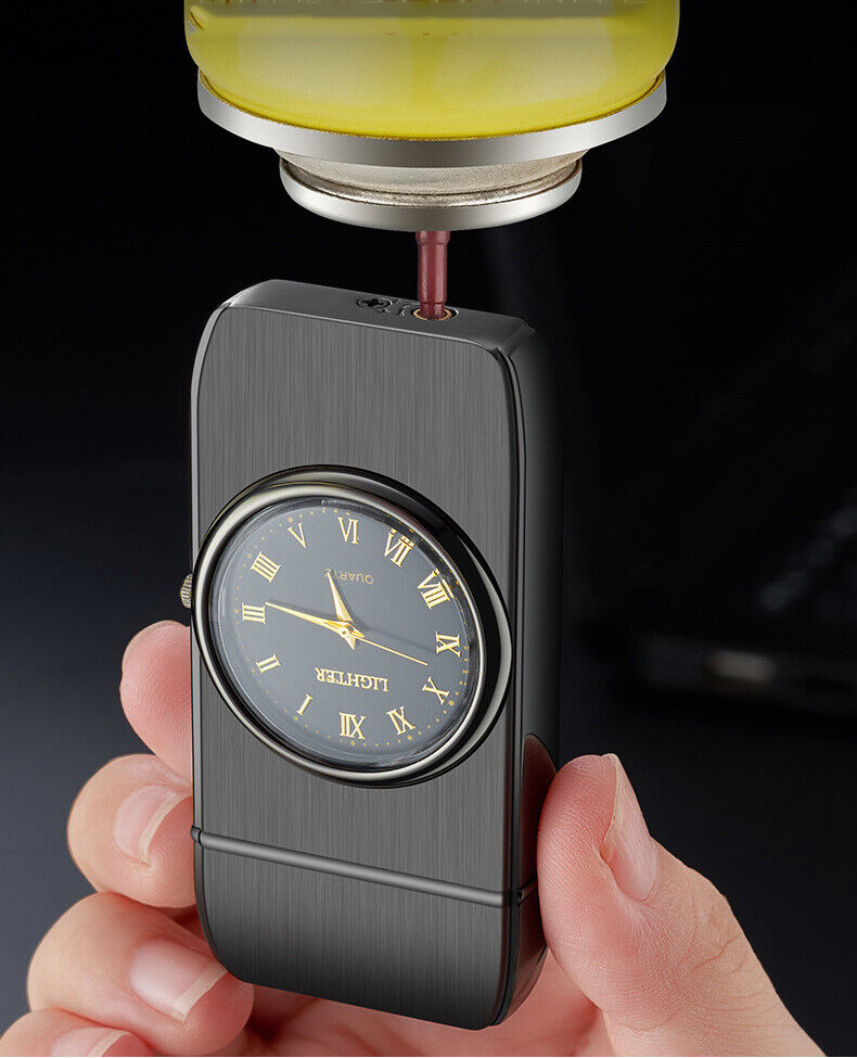 electronic clock lighter together personalized creative multifunction 2