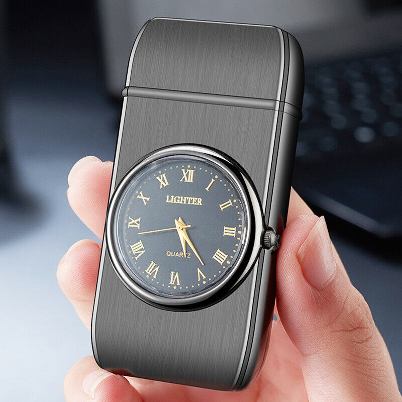 electronic clock lighter together personalized creative multifunction 3