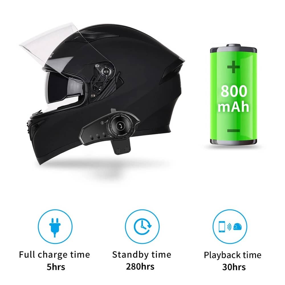 bt35 motorcycle helmet wireless headset stereo bt5 0 hands free call kit waterproof noice reduction 800mah with tri color ambient light earphone 17