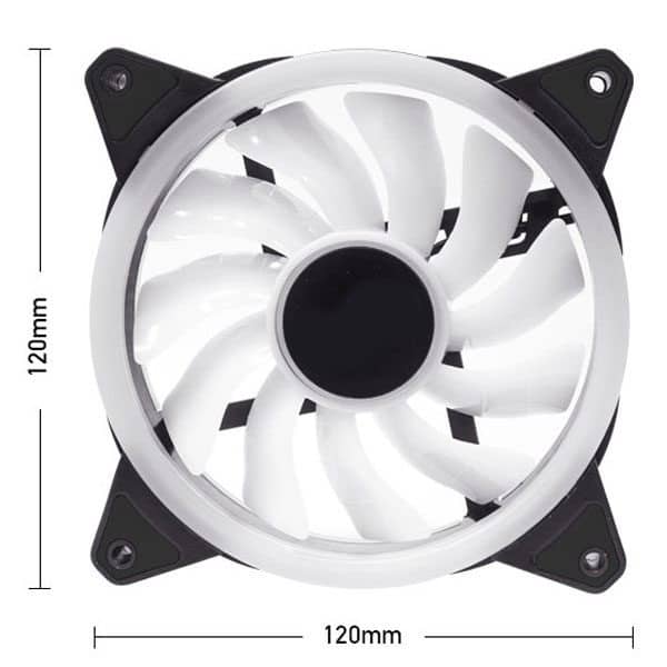 enzo gaming fan pc case 120mm x120 12v cooling 3