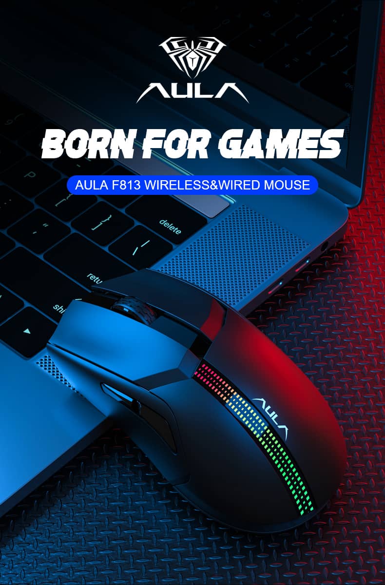 AULA F813 WiredWireless Gaming Mouse 9