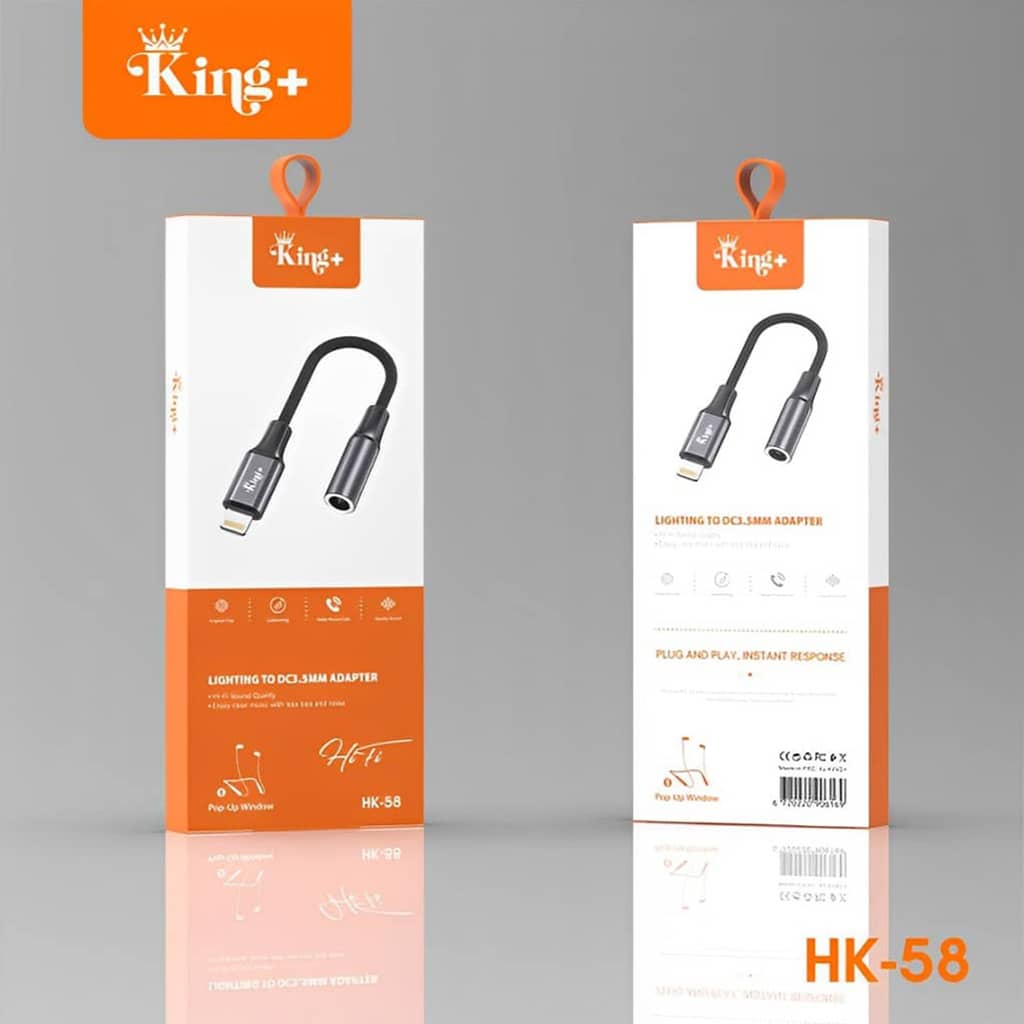 King Plus HK 58 Lightning to 3 5 mm jack converter 1