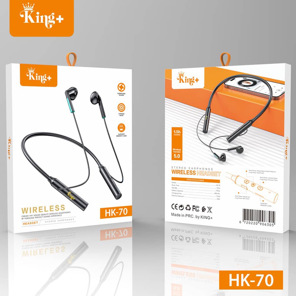 King Plus Neck Bluetooth Headphones HK 70